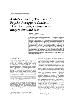 A Metamodel of Theories of Psychotherapy