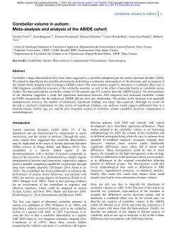 Cerebellar volume in autism: Meta-analysis and analysis of
