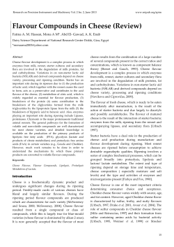Flavour Compounds in Cheese (Review)