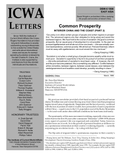 Common Prosperity - Institute of Current World Affairs