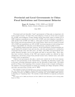 Provincial and Local Governments in China