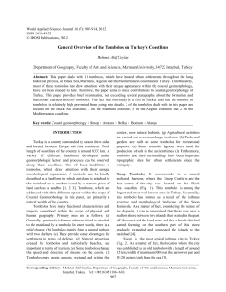 General Overview of the Tombolos on Turkey`s Coastlines