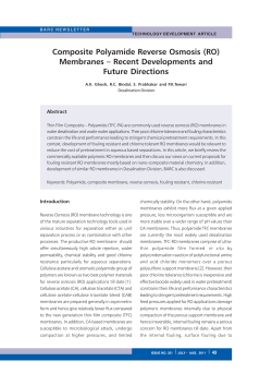 Composite Polyamide Reverse Osmosis (RO) Membranes