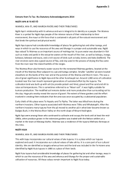 Appendix 3 - Te Tau Ihu Statutory Acknowledgements 2014