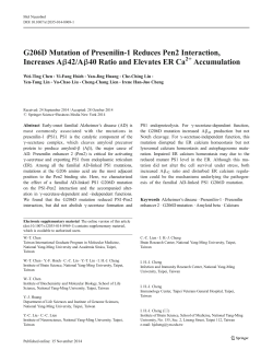 G206D Mutation of Presenilin-1 Reduces Pen2 Interaction