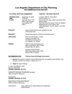 Historic-Cultural Monument Application