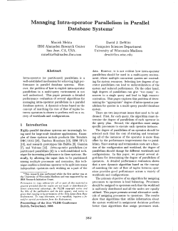Managing Intra-Operator Parallelism in Parallel Database Systems