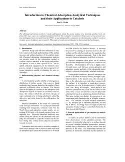 Introduction to Chemical Adsorption Analytical Techniques and their
