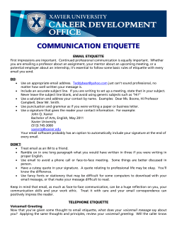 EMAIL ETIQUETTE - Xavier University