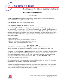 Lesson 21 - MyPlate