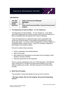 JOB PROFILE Job Title: Visits and Ceremonial Manager Location
