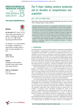 The P-chain: relating sentence production and its disorders to