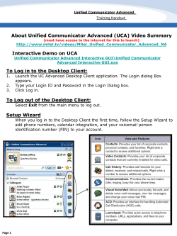 About Unified Communicator Advanced (UCA)