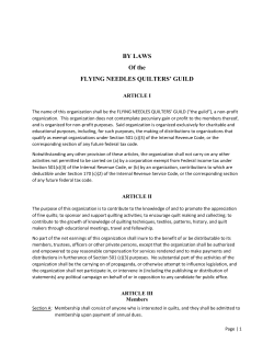 Bylaws - Flying Needles Quilters` Guild, Yolo County CA
