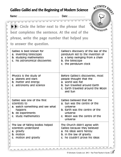 Galileo Galilei and the Beginning of Modern Science