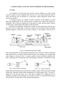 Fig.2.1. Reciprocating steam engine 2. STRUCTURAL ANALYSE