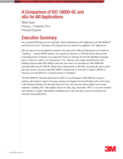 Executive Summary A Comparison of ISO 18000-6C and eGo