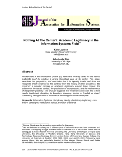 Nothing At The Center?: Academic Legitimacy in the Information