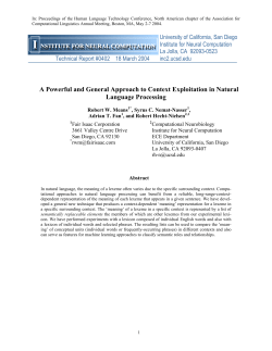 A Powerful and General Approach to Context Exploitation in Natural