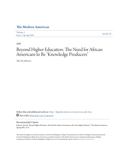Beyond Higher Education: The Need for African Americans to Be