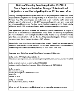 Notice of Planning Permit Application 451/2015 Truck Depot and