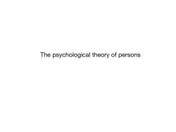 The psychological theory of persons