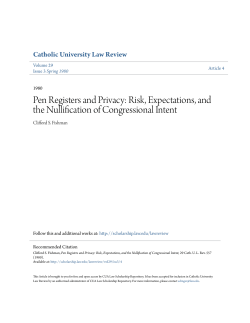 Pen Registers and Privacy: Risk, Expectations, and the Nullification