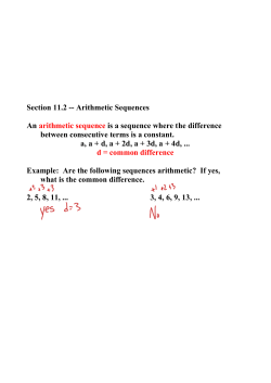 Section 11.2 Arithmetic Sequences An arithmetic