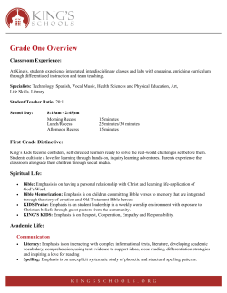 Grade One Overview