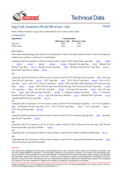 Egg Yolk Emulsion (50 ml/100 ml per vial)