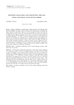 between cratylism and positivism: the old poem and what