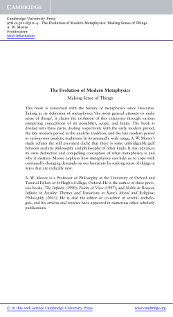 The Evolution of Modern Metaphysics