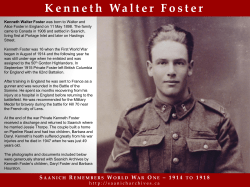 Pte. Kenneth Walter Foster exhibit