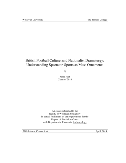 British Football Culture and Nationalist Dramaturgy
