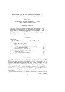THE FONTAINE-MAZUR CONJECTURE FOR GL Mark Kisin