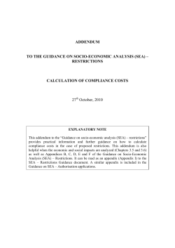 Calculation of Compliance costs - ECHA