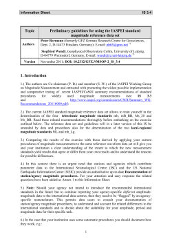 Guidelines for using the IASPEI standard magnitude