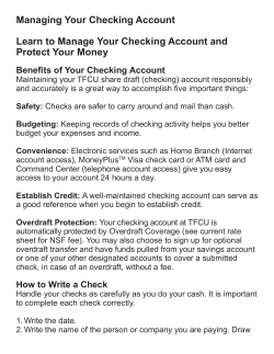 Managing Your Checking - Tinker Federal Credit Union