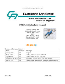 F900/UAS Interface Manual