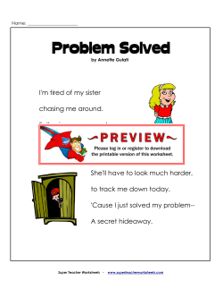 Problem Solved - Super Teacher Worksheets