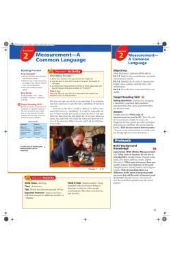 2 Measurement&mdash;A Common Language