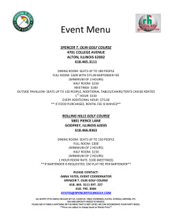 Event Menu - Spencer T. Olin Golf Course