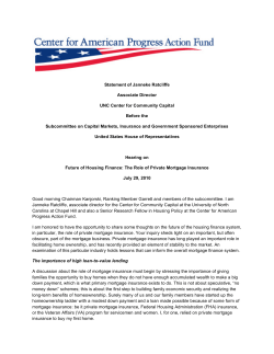 Statement of Janneke Ratcliffe Associate Director UNC Center for