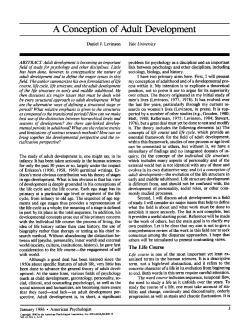 A Conception of Adult Development