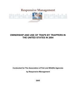 ownership and use of traps by trappers in the united states in 2004