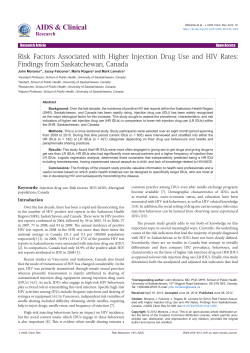 Risk Factors Associated with Higher Injection Drug Use and HIV