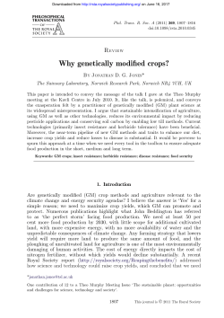 Why genetically modified crops?