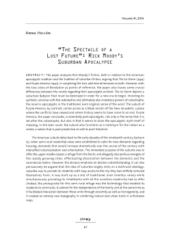 "THE SPECTACLE OF A LOST FUTURE": RICK MOODY r S