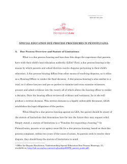 Special Education Due Process Procedures Pennsylvania