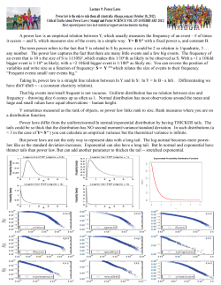 A power law is an empirical relation between Y, which usually